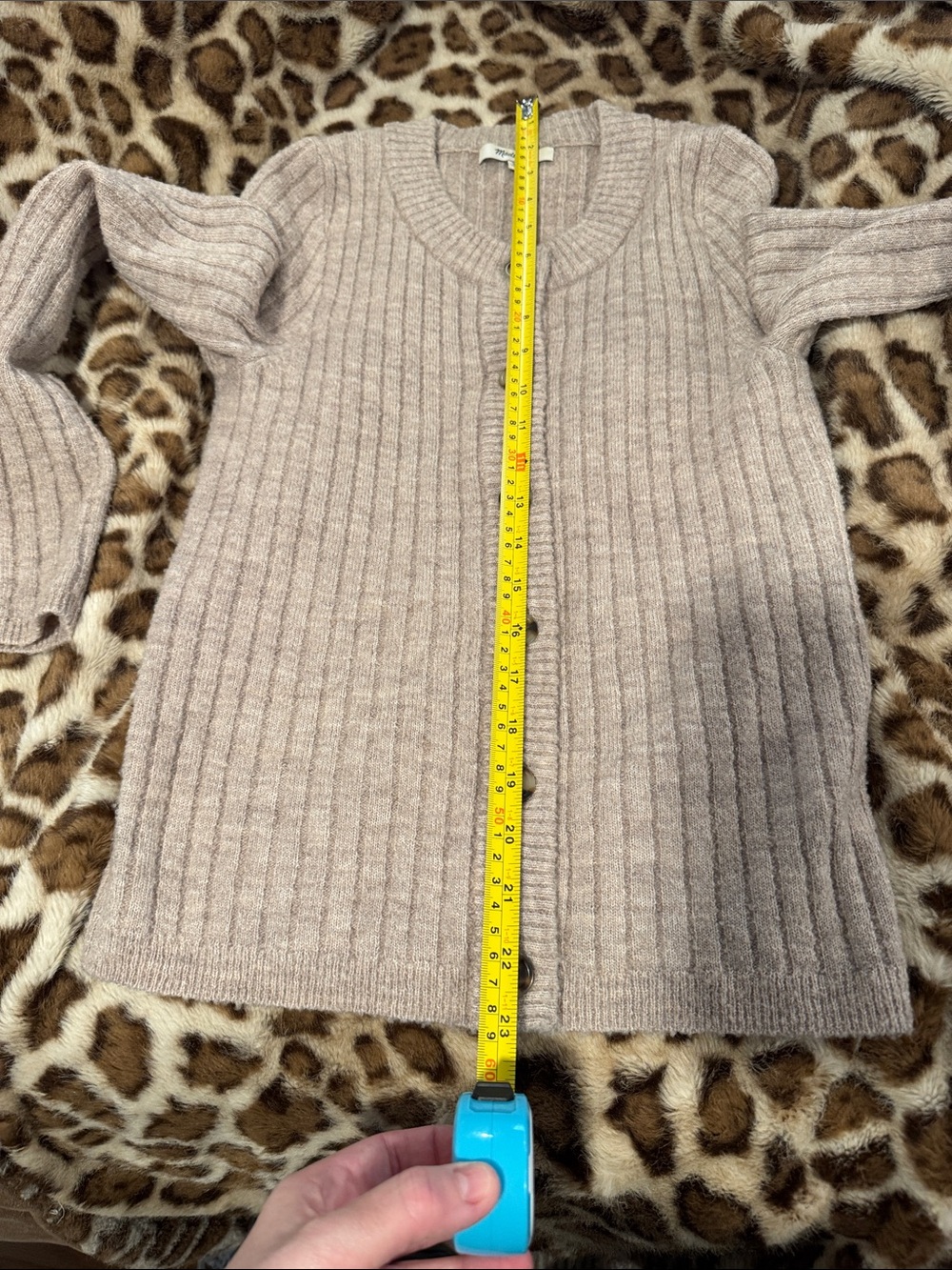 Madewell Ribbed Knit Cardigan in Cream - Picture 5 of 6